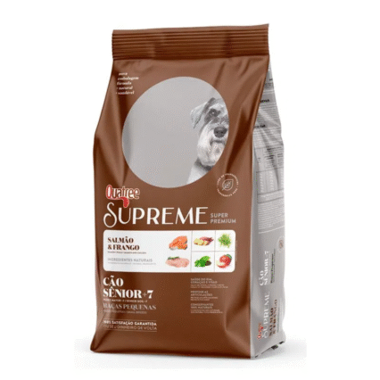 RAÇÃO QUATREE SUPREME SENIOR +7 RAÇAS PEQUENAS SABOR SALMÃO E FRANGO 3KG