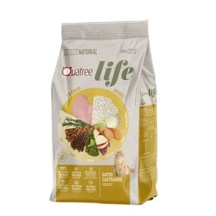 RAÇÃO QUATREE LIFE FRANGO  GATOS CASTRADOS 1KG