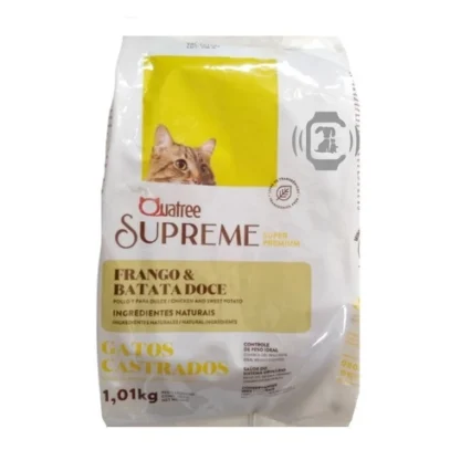RACÃO QUATREE SUPREME GATOS CASTRADOS FRANGO 1 KG