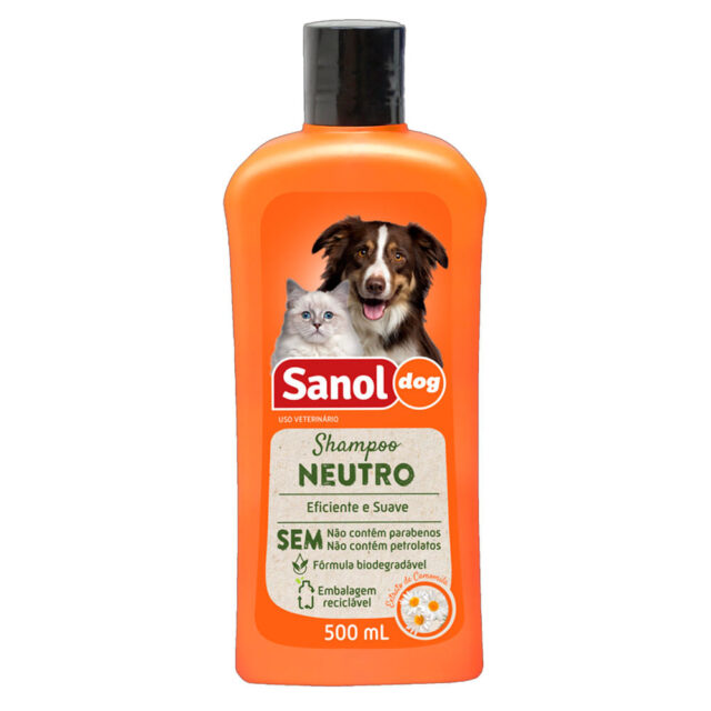 SHAMPOO SANOL DOG NEUTRO PARA CÃES E GATOS 500ML