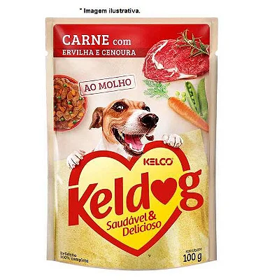 SACHÊ KELDOG PARA CÃES ADULTOS SABOR CARNE/ERVILHA/CENOURA  - 100g