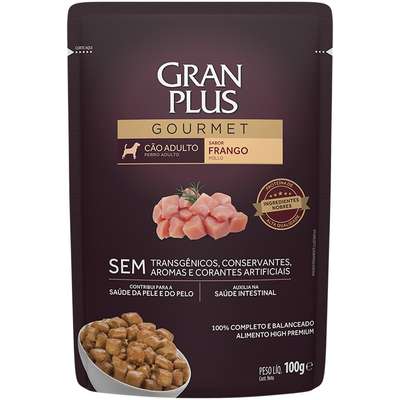 SACHÊ GRAN PLUS PARA CÃES ADULTOS SABOR FRANGO - 100g