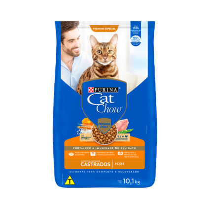 RAÇÃO CAT CHOW ADULTO CASTRADO SABOR PEIXE 10.1 KG