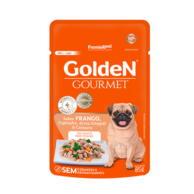 SACHÊ GOLDEN GOURMET PARA CÃES ADULTOS SABOR FRANGO E VEGETAIS - 85g