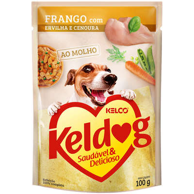 SACHÊ KELDOG PARA CÃES ADULTOS SABOR FRANGO/ERVILHA/CENOURA - 100g