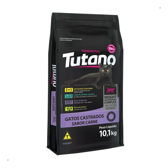 RAÇÃO TUTANO GATOS CASTRADOS CARNE 10,1 KG