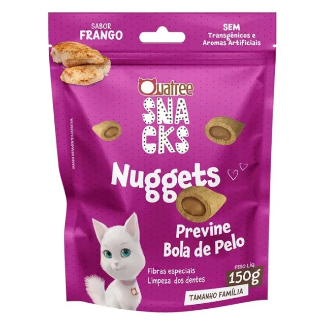 QUATREE SNACKS NUGGETS GATO BOLA DE PELO SABOR FRANGO - 150g
