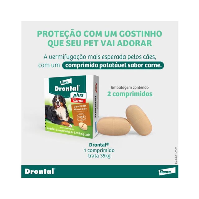 DRONTAL CARNE 02 COMPRIMIDOS - 35KG - Imagem 3