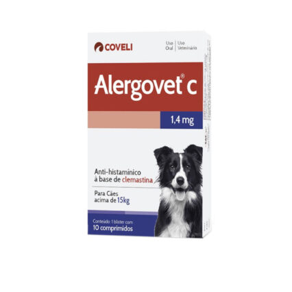 ANTIALÉRGICO ALERGOVET C 1.4mg C/ 10 COMPRIMIDOS PARA CÃES ACIMA DE 15kg