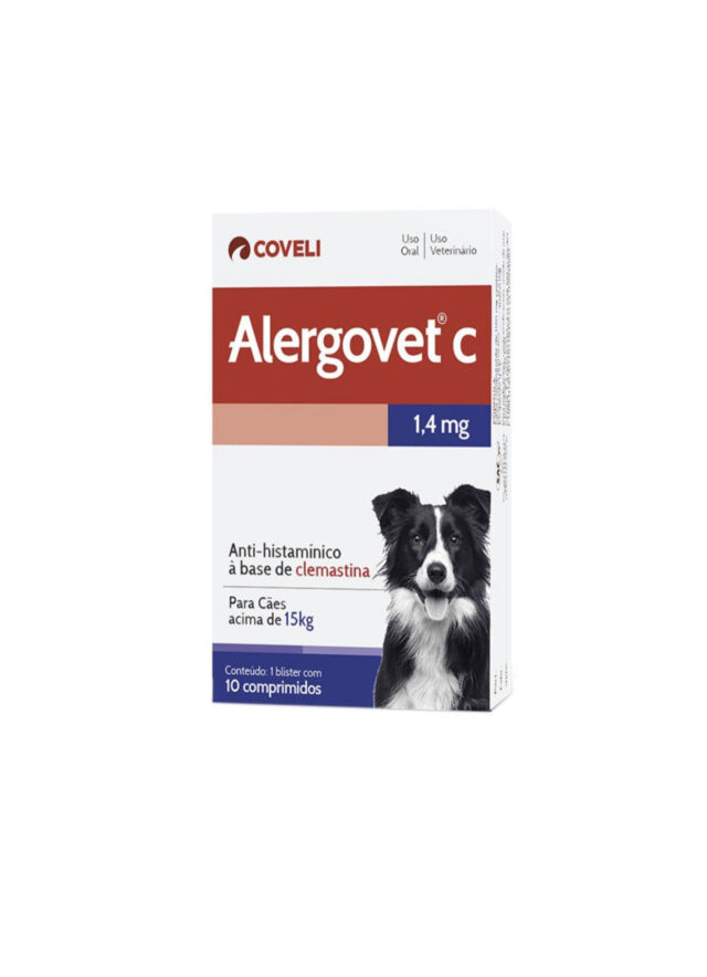 ANTIALÉRGICO ALERGOVET C 1.4mg C/ 10 COMPRIMIDOS PARA CÃES ACIMA DE 15kg