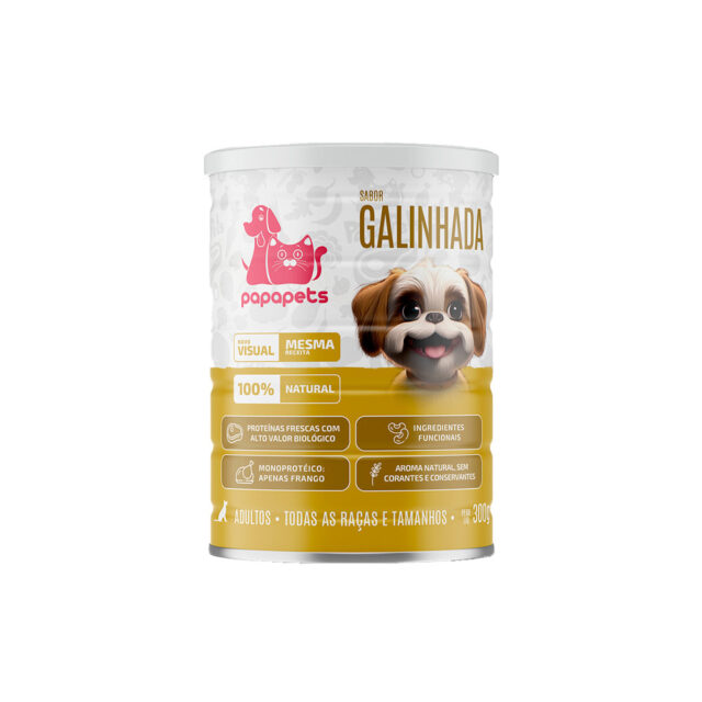 PAPAPETS ALIMENTO COMPLETO PARA CÃES SABOR GALINHADA - 300g