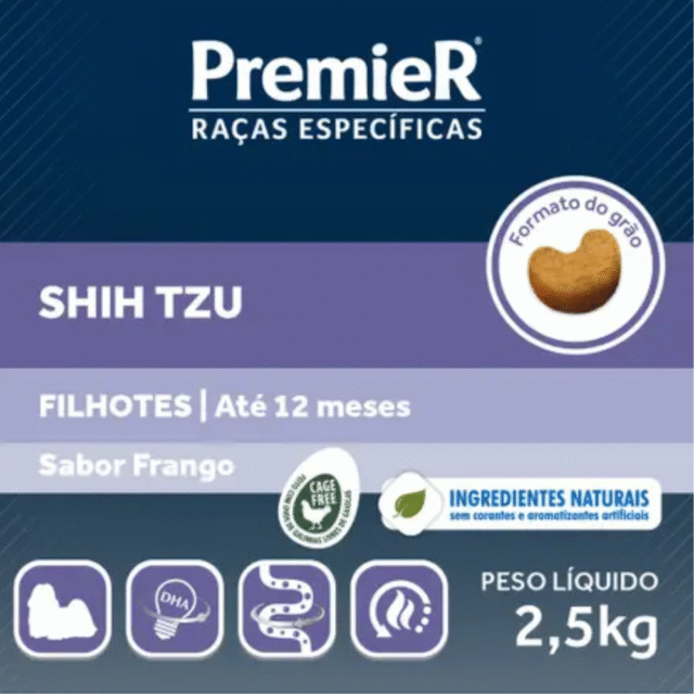 RAÇÃO PREMIER SHIH TZU FILHOTES 2,5 KG - Imagem 2