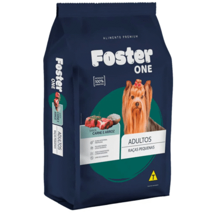 RAÇÃO FOSTER ONE PARA CÃES ADULTOS DE PORTE PEQUENO SABOR CARNE E ARROZ 10,1KG