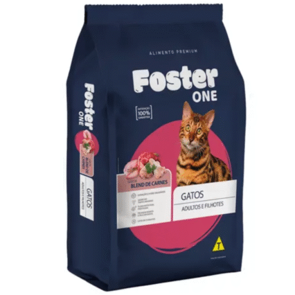 RAÇÃO FOSTER ONE PARA GATOS ADULTOS E FILHOTES SABOR MIX DE CARNES 10,1KG