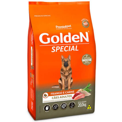 RAÇÃO GOLDEN SPECIAL CÃES ADULTOS DE PORTE MÉDIO/GRANDE FRANGO E CARNE 20KG