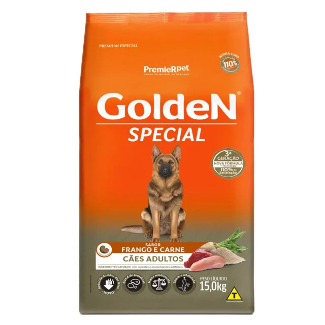 RAÇÃO GOLDEN SPECIAL CÃES ADULTOS DE PORTE MÉDIO/GRANDE FRANGO E CARNE 15KG - Imagem 2