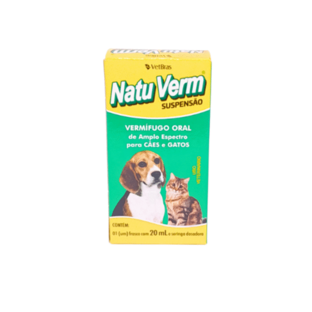 NATU VER CÃES E GATOS VERMIFUGO SUSPENSÃO USO ORAL 20ML PET VETBRAS - Imagem 3