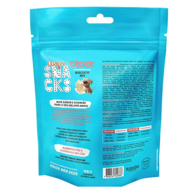 PETISCO QUATREE SNACKS CROCK BISCOITO MIX - 400g - Imagem 2