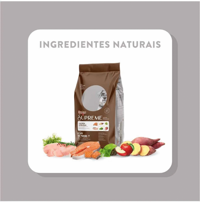 RAÇÃO QUATREE SUPREME SENIOR +7 RAÇAS PEQUENAS SABOR SALMÃO E FRANGO 1 KG - Imagem 4