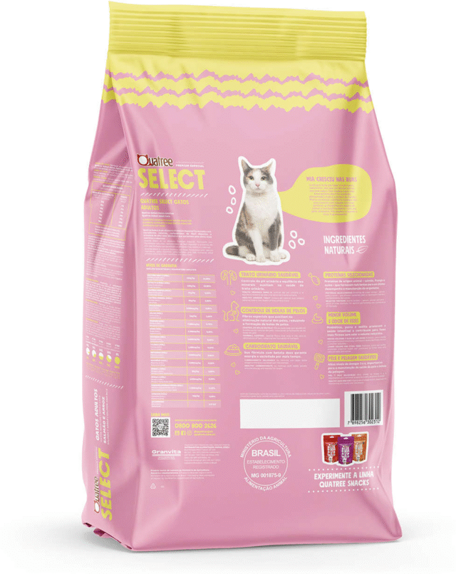 RAÇÃO QUATREE SELECT SALMÃO GATOS ADULTOS 1KG - Imagem 2