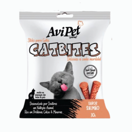 PETISCO STICK AVIPET PARA GATOS SABOR SALMÃO - 30g