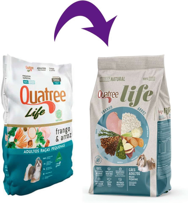 RAÇÃO QUATREE LIFE ADULTOS RAÇAS PEQUENAS SABOR FRANGO E ARROZ 3KG - Imagem 2