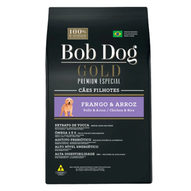 RAÇÃO BOB DOG GOLD PREMIUM ESPECIAL FILHOTES FANGO ARROZ 15 KG