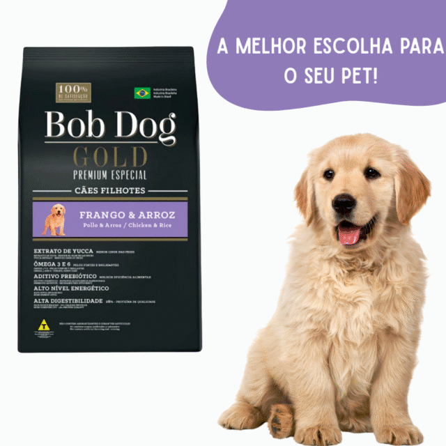 RAÇÃO BOB DOG GOLD PREMIUM ESPECIAL FILHOTES FANGO ARROZ 15 KG - Imagem 2