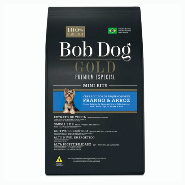 RAÇÃO BOB DOG GOLD PREMIUM ESPECIAL MINI BITS FRANGO E ARROZ 15 KG