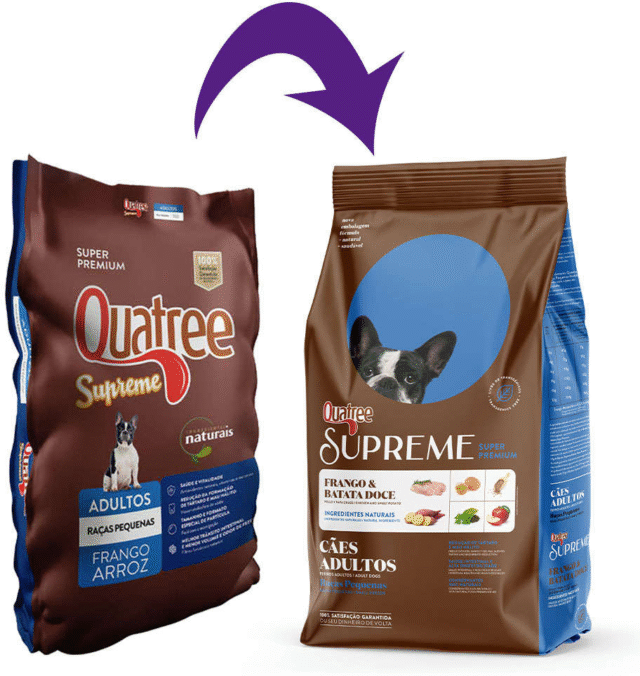 RAÇÃO QUATREE SUPREME ADULTOS RAÇAS PEQUENAS FRANGO E BATATA DOCE 3 KG - Imagem 2