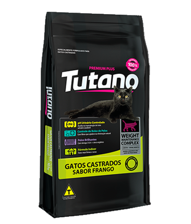 RAÇÃO TUTANO GATOS CASTRADOS SABOR FRANGO 10,1 KG - Imagem 2