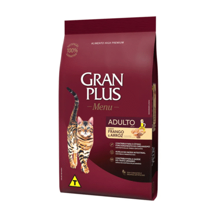 RAÇÃO SECA GRAN PLUS MENU PARA GATOS ADULTOS FRANGO E ARROZ 1KG