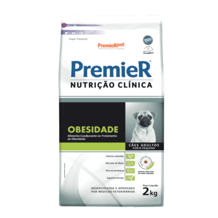 RAÇÃO SECA PREMIER NUTRIÇÃO CLINÍCA CÃES PEQUENO PORTE OBESIDADE 2,0 KG