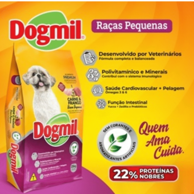 RAÇÃO DOGMIL RAÇAS PEQUENAS FRANGO E CARNE MINI S/ CORANTE - 10.1KG - Imagem 2