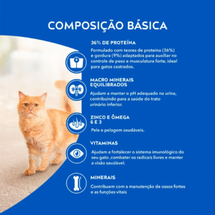 RAÇÃO PURINA CAT CHOW ADULTO GATO CASTRADO FRANGO  10 KG