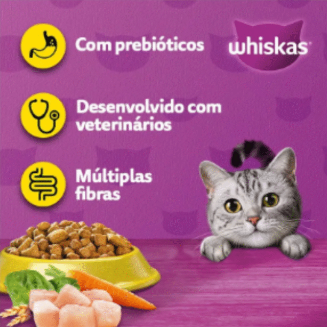 RAÇÃO WHISKAS GATO ADULTO SABOR FRANGO 10,1kg - Imagem 3