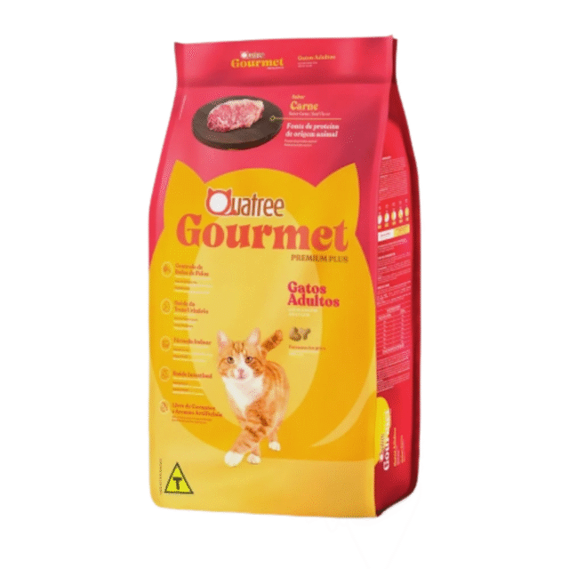 RAÇÃO QUATREE GOURMET PARA GATOS ADULTOS SABOR CARNE 1KG